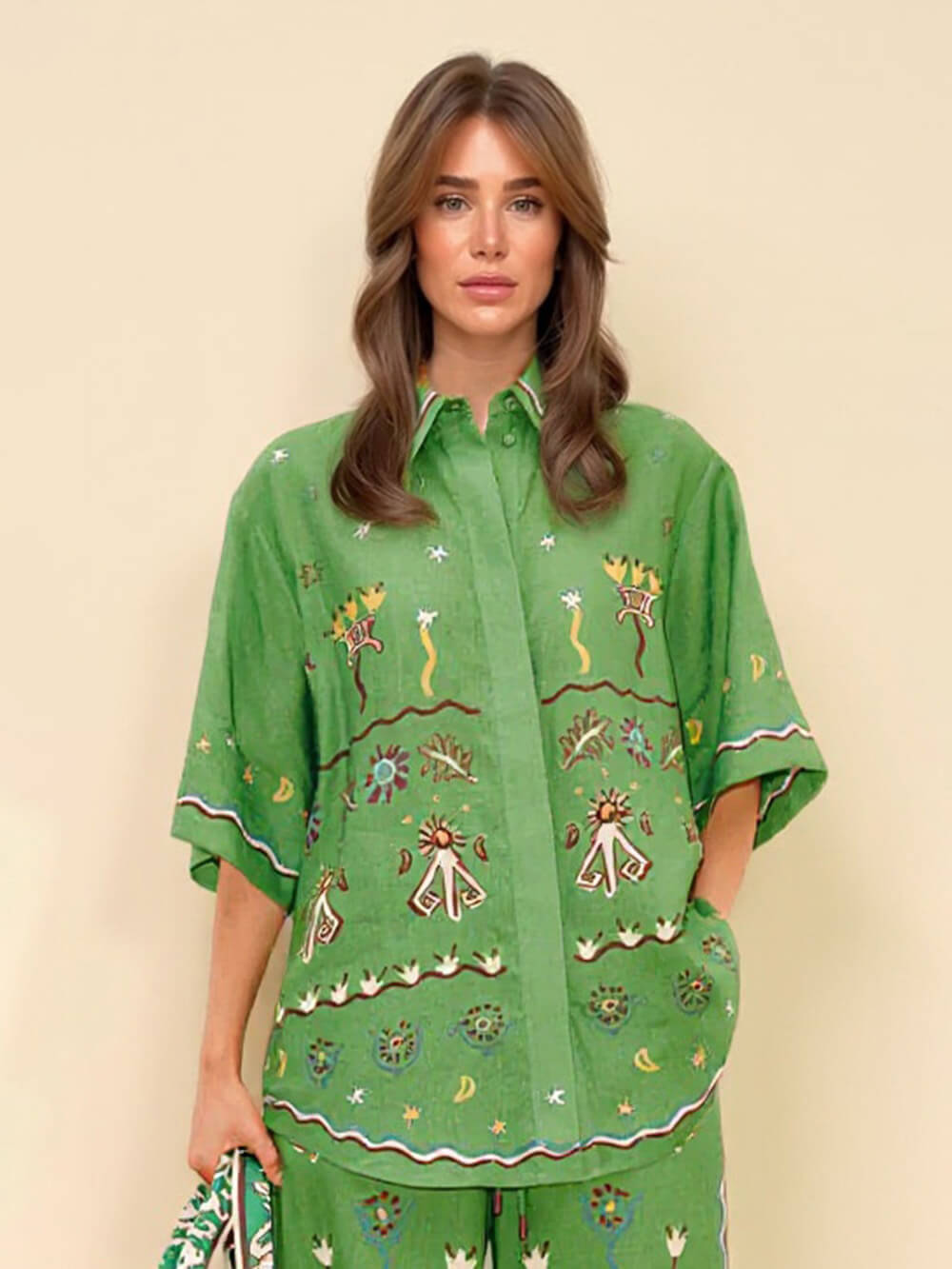 Printed Loose Fit Casual Blouse