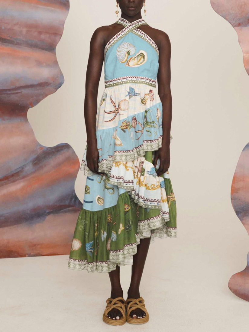 Printed Floral Midi Dress