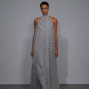 Printed Striped Maxi Dress